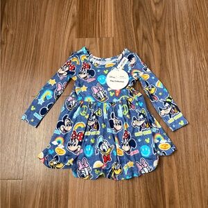 Little Sleepies Blue Disney Character Long Sleeve Dress